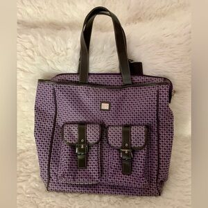 Chic Nine & Company Purple Checkerboard Patterned Overnight Tote Luggage Weekend